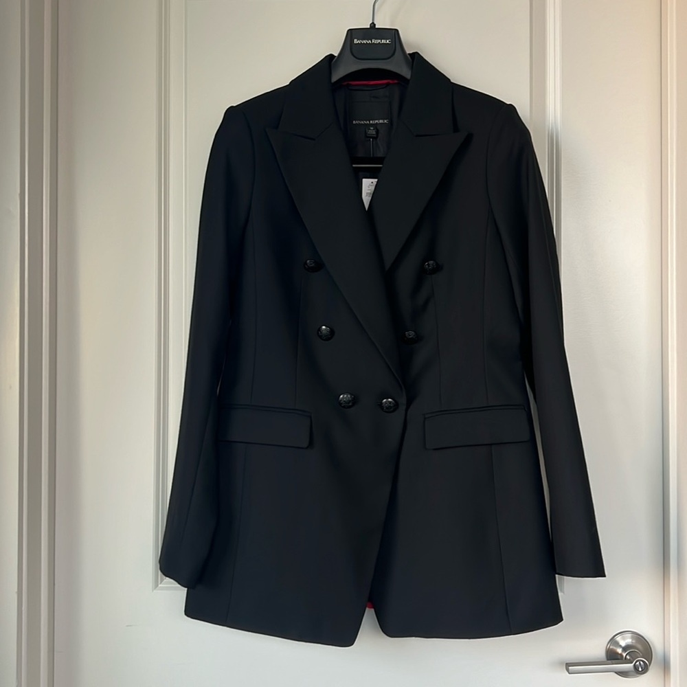 NWT - Banana Republic Racing Stripe Blazer Black with Red Stripe - Sz 10T & 8